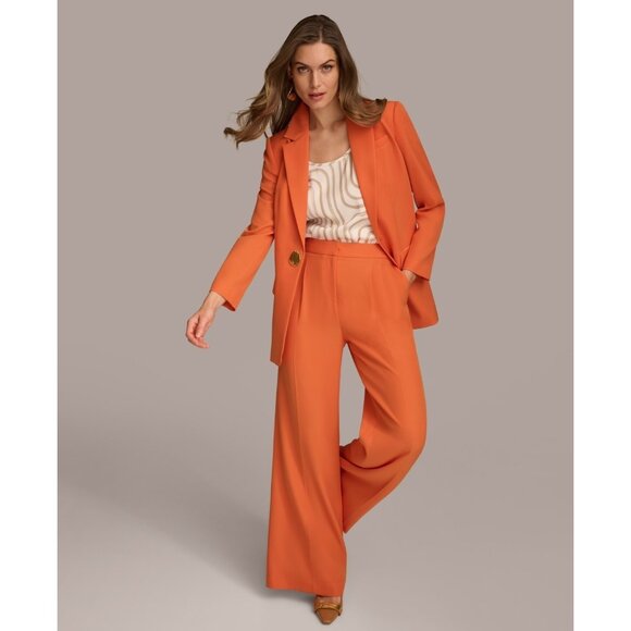 Donna Karan Women's One-Button Blazer Orange Size 6 MSRP $169 - Picture 3 of 5